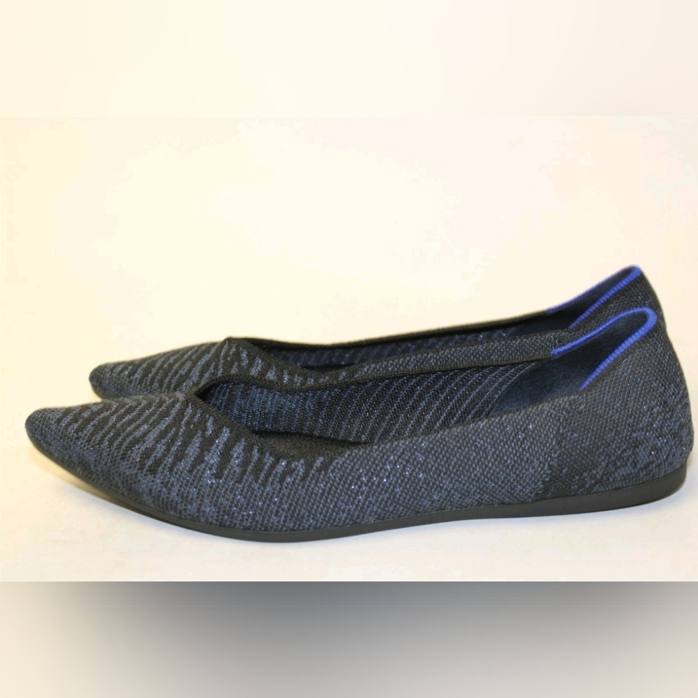 Rothy's Navy Sparkle Ballet Flats The Point Ballet Flats  9 40 HTF! - Picture 7 of 13